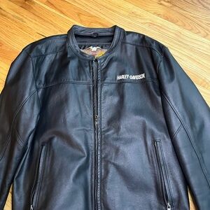 Harley-Davidson Black Leather Bomber Jacket